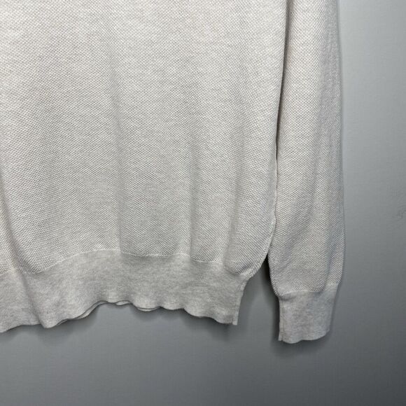 J.CREW Sweater Men Medium Cotton Pique Pullover NEW Beige Crewneck BM043 - Picture 10 of 15